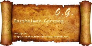 Osztheimer Gerzson névjegykártya
